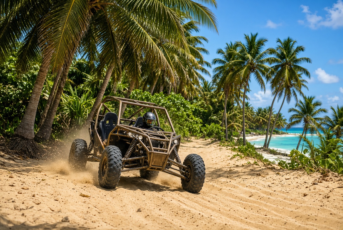 Buggy on a beach trail