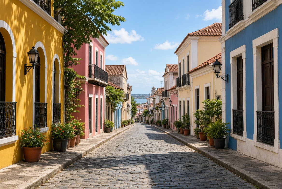 Colonial street in Santo Domingo